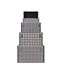 FERRE ΜΠΑΟΥΛΑ SET 4ΤΕΜ ΜΑΥΡΟ ΛΕΥΚΟ 64-56-48-40x40-34-28-20xH40-32-23-16cm