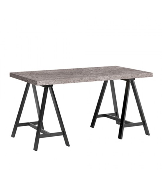 CAVALLETTO ΓΡΑΦΕΙΟ CEMENT ΜΑΥΡΟ 140x75xH74cm CAVALLETTO ΓΡΑΦΕΙΟ CEMENT ΜΑΥΡΟ 140x75xH74cm