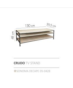 CRUDO TV STAND SONOMA DECAPE 130x39,5xH48cm CRUDO TV STAND SONOMA DECAPE 130x39,5xH48cm