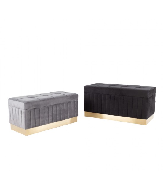 ICTUS ΣΚΑΜΠΩ SET 2ΤΕΜ ΜΑΥΡΟ ΓΚΡΙ 90-80x42-36xH44-37cm ICTUS ΣΚΑΜΠΩ SET 2ΤΕΜ ΜΑΥΡΟ ΓΚΡΙ 90-80x42-36xH44-37cm