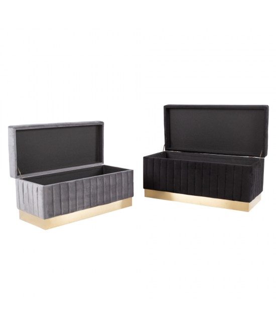 ICTUS ΣΚΑΜΠΩ SET 2ΤΕΜ ΜΑΥΡΟ ΓΚΡΙ 90-80x42-36xH44-37cm ICTUS ΣΚΑΜΠΩ SET 2ΤΕΜ ΜΑΥΡΟ ΓΚΡΙ 90-80x42-36xH44-37cm