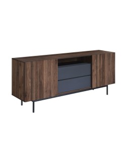 GROOVES ΜΠΟΥΦΕΣ 2ΠΟΡΤΕΣ 2ΣΥΡΤΑΡΙΑ WOTAN OAK ΓΚΡΙ 180x41,5xH80cm