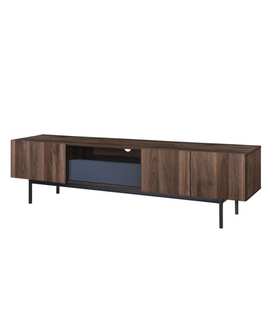 GROOVES TV STAND 2ΠΟΡΤΕΣ 2ΣΥΡΤΑΡΙΑ WOTAN OAK ΓΚΡΙ 180x41,5xH50cm