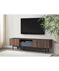 GROOVES TV STAND 2ΠΟΡΤΕΣ 2ΣΥΡΤΑΡΙΑ WOTAN OAK ΓΚΡΙ 180x41,5xH50cm