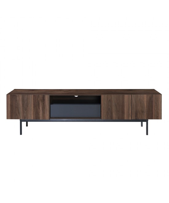 GROOVES TV STAND 2ΠΟΡΤΕΣ 2ΣΥΡΤΑΡΙΑ WOTAN OAK ΓΚΡΙ 180x41,5xH50cm