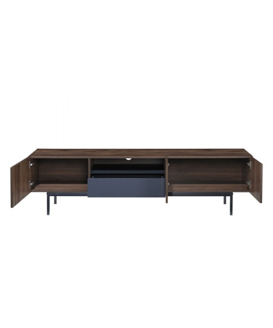 GROOVES TV STAND 2ΠΟΡΤΕΣ 2ΣΥΡΤΑΡΙΑ WOTAN OAK ΓΚΡΙ 180x41,5xH50cm