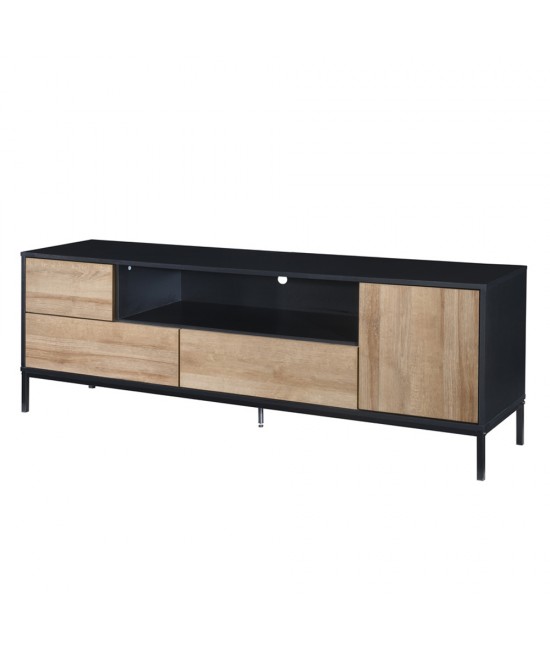 BLACKBIRD TV STAND RIVIERA OAK ΜΑΥΡΟ 160x40,5xH58cm