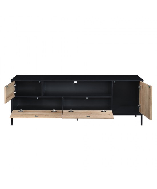 BLACKBIRD TV STAND RIVIERA OAK ΜΑΥΡΟ 160x40,5xH58cm