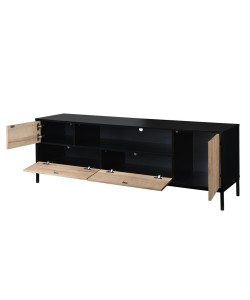 BLACKBIRD TV STAND RIVIERA OAK ΜΑΥΡΟ 160x40,5xH58cm