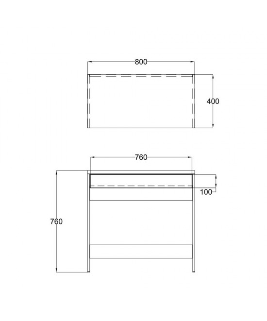 PRACTICO ΓΡΑΦΕΙΟ 1ΣΥΡΤΑΡΙ ΛΕΥΚΟ ΦΥΣΙΚΟ 80x40xH76cm