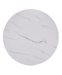 JAPAN ΤΡΑΠΕΖΙ ΡΟΤΟΝΤΑ ΛΕΥΚΟ ΜΕ ΟΨΗ ΜΑΡΜΑΡΟΥ D110xH75cm