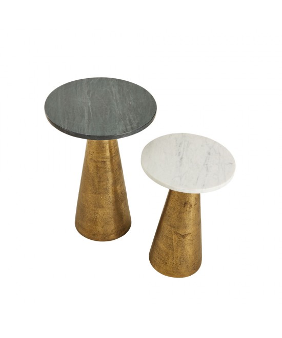 CONO COFFEE TABLE ΜΑΥΡΟ ANTIQUE BRASS D36xH51cm CONO COFFEE TABLE ΜΑΥΡΟ ANTIQUE BRASS D36xH51cm