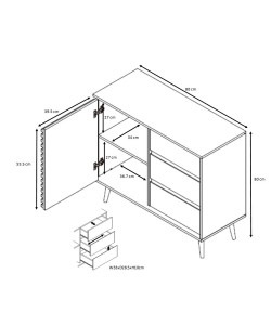 KIROS ΚΟΜΟΤΑ ΦΥΣΙΚΟ 80x39xH80cm KIROS ΚΟΜΟΤΑ ΦΥΣΙΚΟ 80x39xH80cm