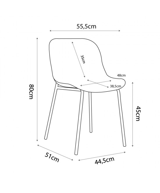 LIGNA ΚΑΡΕΚΛΑ ΛΕΥΚΟ 56,5x48xH79,5cm