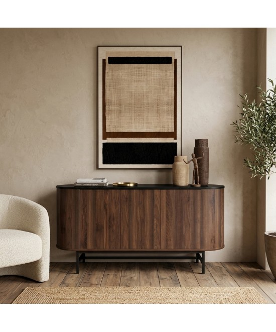 OVAL ΜΠΟΥΦΕΣ 3ΠΟΡΤΕΣ ΚΑΡΥΔΙ 150x45xH74cm