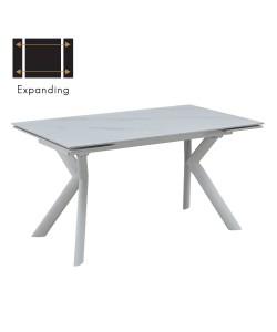 KIRA ΤΡΑΠΕΖΙ ΕΠΕΚΤΕΙΝΟΜΕΝΟ-Η ΛΕΥΚΟ ΜΕ ΟΨΗ ΜΑΡΜΑΡΟΥ 140/170/200x80xH75cm