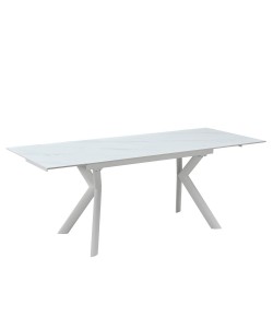 KIRA ΤΡΑΠΕΖΙ ΕΠΕΚΤΕΙΝΟΜΕΝΟ-Η ΛΕΥΚΟ ΜΕ ΟΨΗ ΜΑΡΜΑΡΟΥ 140/170/200x80xH75cm KIRA ΤΡΑΠΕΖΙ ΕΠΕΚΤΕΙΝΟΜΕΝΟ-Η ΛΕΥΚΟ ΜΕ ΟΨΗ ΜΑΡΜΑΡΟΥ 140/170/200x80xH75cm