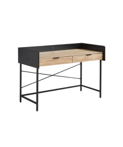 HOMI ΓΡΑΦΕΙΟ 2ΣΥΡΤΑΡΙΑ ΦΥΣΙΚΟ ΜΑΥΡΟ 123x60xH86cm