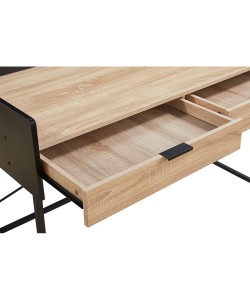 HOMI ΓΡΑΦΕΙΟ 2ΣΥΡΤΑΡΙΑ ΦΥΣΙΚΟ ΜΑΥΡΟ 123x60xH86cm HOMI ΓΡΑΦΕΙΟ 2ΣΥΡΤΑΡΙΑ ΦΥΣΙΚΟ ΜΑΥΡΟ 123x60xH86cm