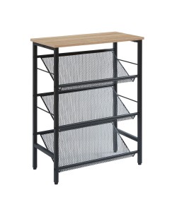 PLEXUS ΠΑΠΟΥΤΣΟΘΗΚΗ 3ΡΑΦΙΑ ΚΑΡΥΔΙ ΜΑΥΡΟ 60x30xH80cm