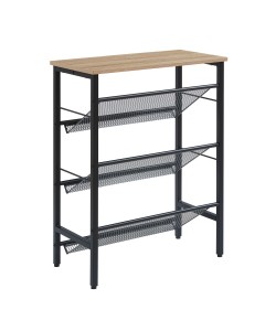 PLEXUS ΠΑΠΟΥΤΣΟΘΗΚΗ 3ΡΑΦΙΑ ΚΑΡΥΔΙ ΜΑΥΡΟ 60x30xH80cm