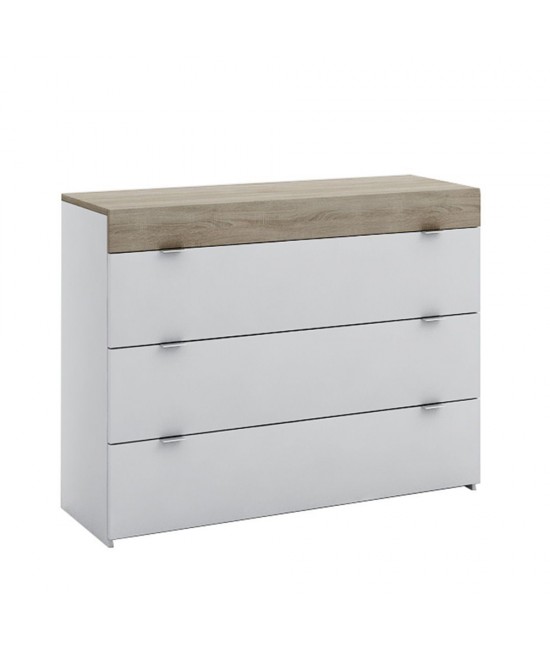 MY BOX ΚΟΜΟΤΑ 3ΣΥΡΤΑΡΙΑ SONOMA ΣΚΟΥΡΟ ΛΕΥΚΟ HIGH GLOSS 105x45xH78cm