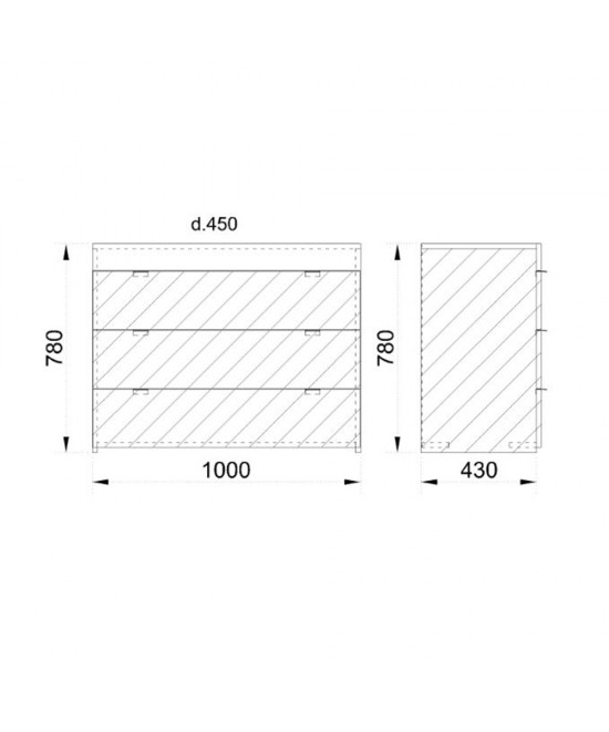 MY BOX ΚΟΜΟΤΑ 3ΣΥΡΤΑΡΙΑ SONOMA ΣΚΟΥΡΟ ΛΕΥΚΟ HIGH GLOSS 105x45xH78cm