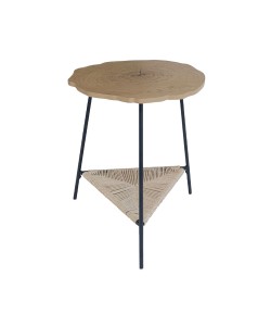 TREE SIDE TABLE ΦΥΣΙΚΟ ΜΑΥΡΟ 46x46xH52cm