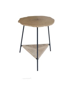 TREE SIDE TABLE ΦΥΣΙΚΟ ΜΑΥΡΟ 46x46xH52cm