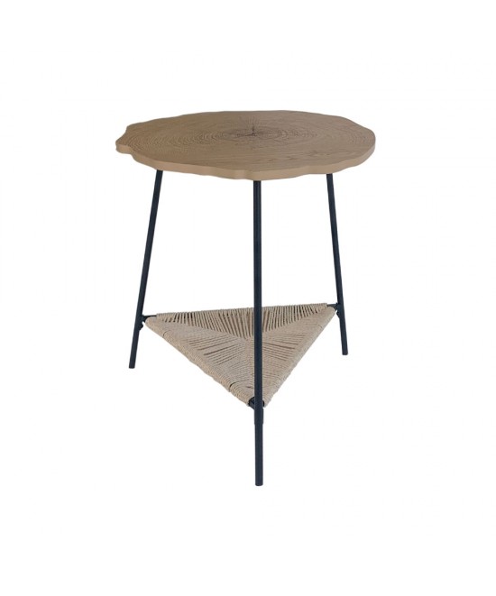 TREE SIDE TABLE ΦΥΣΙΚΟ ΜΑΥΡΟ 46x46xH52cm