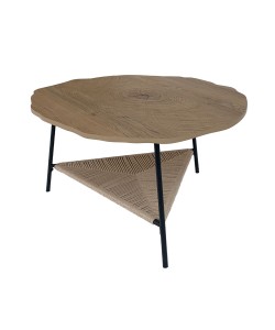 TREE COFFEE TABLE ΦΥΣΙΚΟ ΜΑΥΡΟ 80x80xH42cm