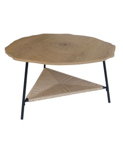 TREE COFFEE TABLE ΦΥΣΙΚΟ ΜΑΥΡΟ 80x80xH42cm