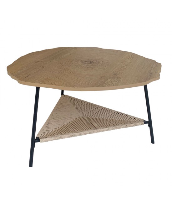 TREE COFFEE TABLE ΦΥΣΙΚΟ ΜΑΥΡΟ 80x80xH42cm TREE COFFEE TABLE ΦΥΣΙΚΟ ΜΑΥΡΟ 80x80xH42cm