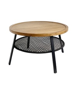 FILET COFFEE TABLE ΦΥΣΙΚΟ ΜΑΥΡΟ D75xH43cm