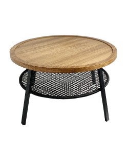 FILET COFFEE TABLE ΦΥΣΙΚΟ ΜΑΥΡΟ D75xH43cm