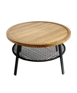 FILET COFFEE TABLE ΦΥΣΙΚΟ ΜΑΥΡΟ D75xH43cm