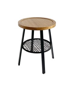 FILET SIDE TABLE ΦΥΣΙΚΟ ΜΑΥΡΟ D45xH52cm