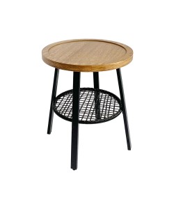 FILET SIDE TABLE ΦΥΣΙΚΟ ΜΑΥΡΟ D45xH52cm