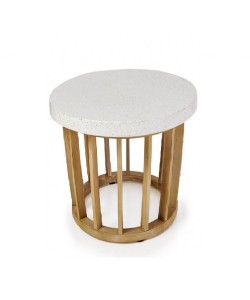 ITHAKA SIDE TABLE LIGHT TEAK D50xH53cm