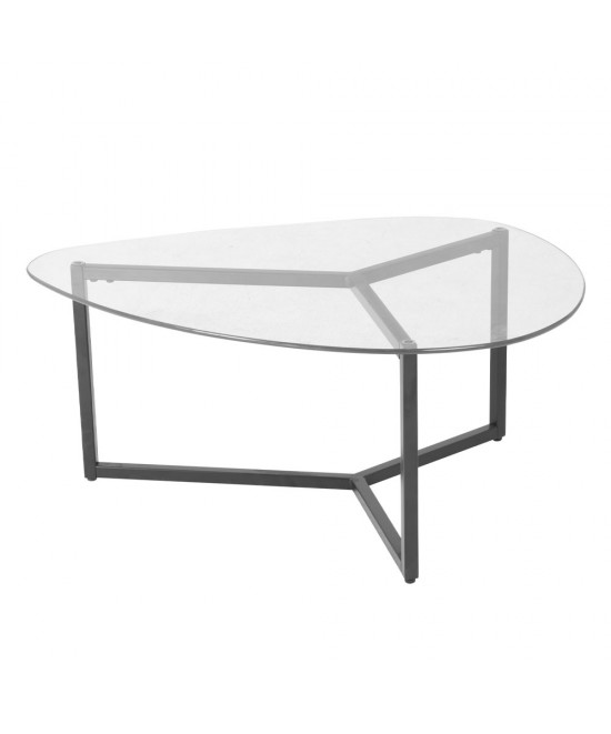 ROCKS COFFEE TABLE SET 2ΤΕΜ ΔΙΑΦΑΝΟ FUME ΜΑΥΡΟ 82/82x59/59xH40/36,5cm