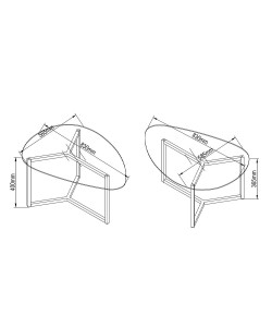 ROCKS COFFEE TABLE SET 2ΤΕΜ ΔΙΑΦΑΝΟ FUME ΜΑΥΡΟ 82/82x59/59xH40/36,5cm