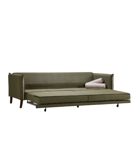 COMODO ΚΑΝΑΠΕΣ ΚΡΕΒΑΤΙ 3ΘΕΣΙΟΣ ΠΡΑΣΙΝΟ ΓΚΡΙ 230x81xH88cm