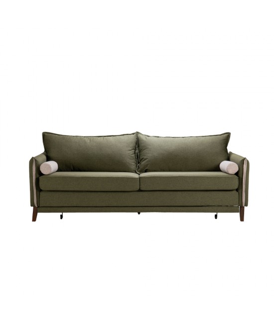 COMODO ΚΑΝΑΠΕΣ ΚΡΕΒΑΤΙ 3ΘΕΣΙΟΣ ΠΡΑΣΙΝΟ ΓΚΡΙ 230x81xH88cm