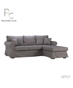 ASHLEY ΚΑΝΑΠΕΣ ΓΩΝΙΑ ΔΕΞΙΑ ΓΚΡΙ 236x171xH91cm