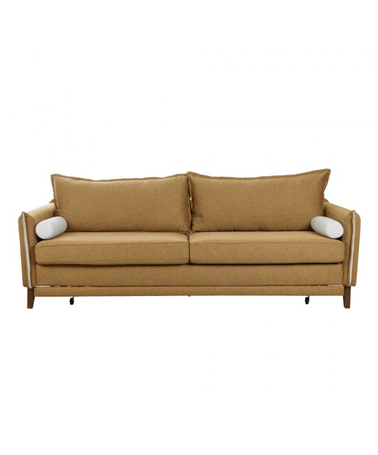 COMMODO ΚΑΝΑΠΕΣ ΚΡΕΒΑΤΙ 3ΘΕΣΙΟΣ CAMEL BEIGE 230x81xH88cm