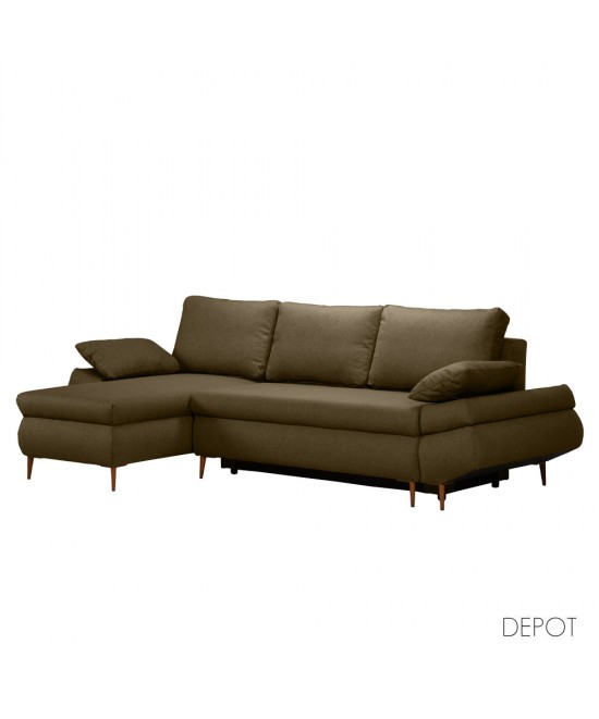 JACOB ΚΑΝΑΠΕΣ ΚΡΕΒΑΤΙ ΓΩΝΙΑ ΑΡΙΣΤΕΡΗ ΚΑΦΕ 264x154xH847cm