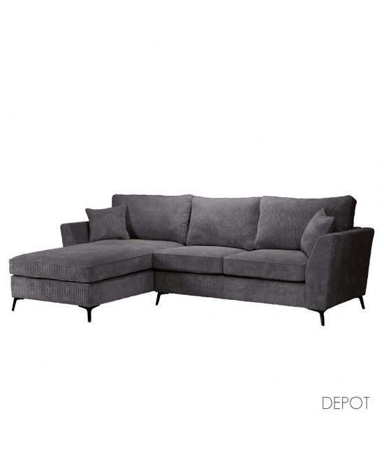 BOEL ΚΑΝΑΠΕΣ ΓΩΝΙΑ ΑΡΙΣΤΕΡΗ ΓΚΡΙ 280x170xH92cm