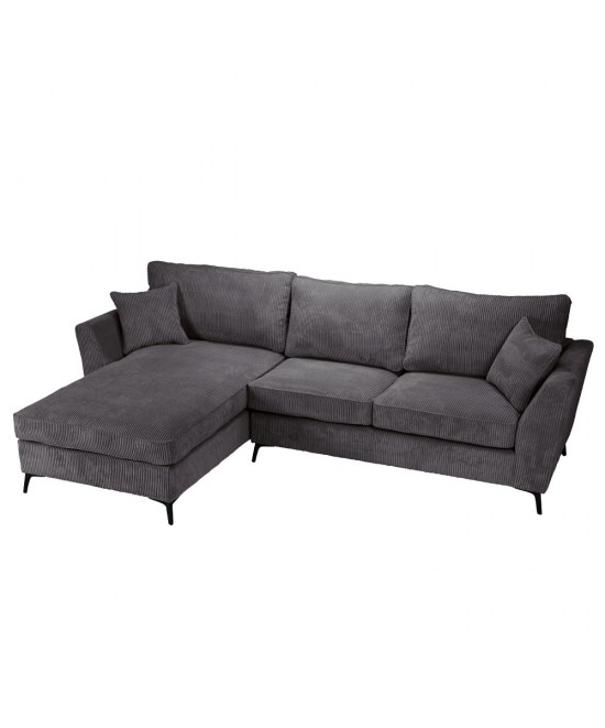BOEL ΚΑΝΑΠΕΣ ΓΩΝΙΑ ΑΡΙΣΤΕΡΗ ΓΚΡΙ 280x170xH92cm