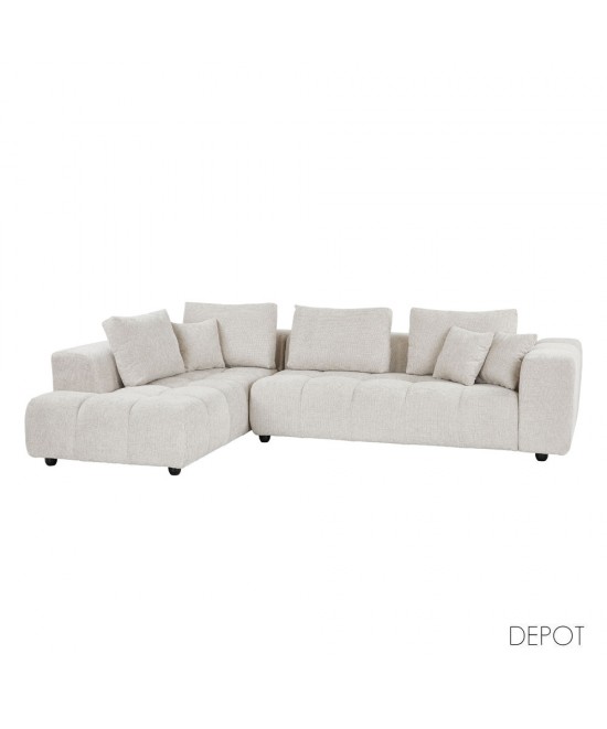 TOMOS ΚΑΝΑΠΕΣ ΓΩΝΙΑ ΑΡΙΣΤΕΡΗ BEIGE 298x200xH85cm