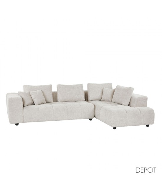 TOMOS ΚΑΝΑΠΕΣ ΓΩΝΙΑ ΔΕΞΙΑ BEIGE 298x200xH85cm